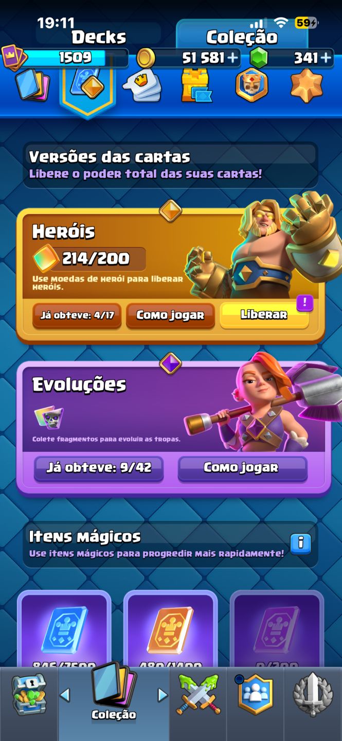 Conta de Clash Royale 11k800tf completinha