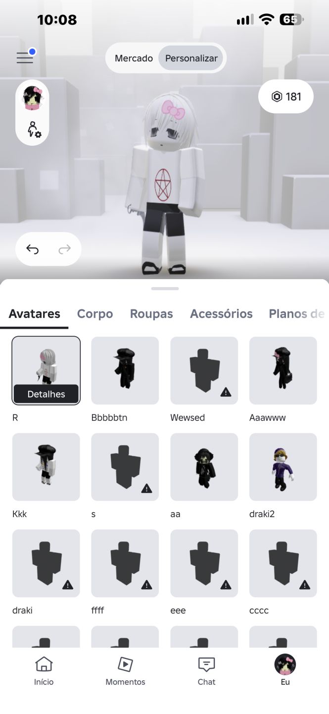Conta Roblox com 180 robux e várias skins, a preço de banana