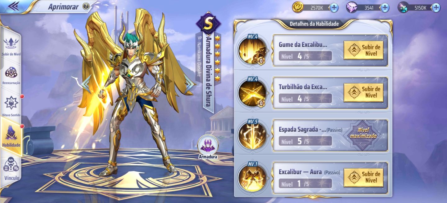 Conta saint Seya Awakening, servidor A141