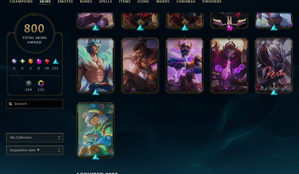 Conta extremamente rara com todas as bordas raras e skins bugadas