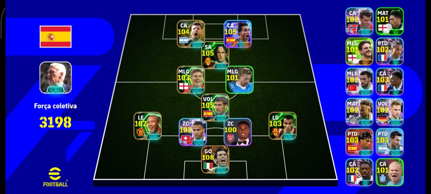 Conta eFootball TOP | Buffon 105, Neymar BT, Cafu 103, Pack França