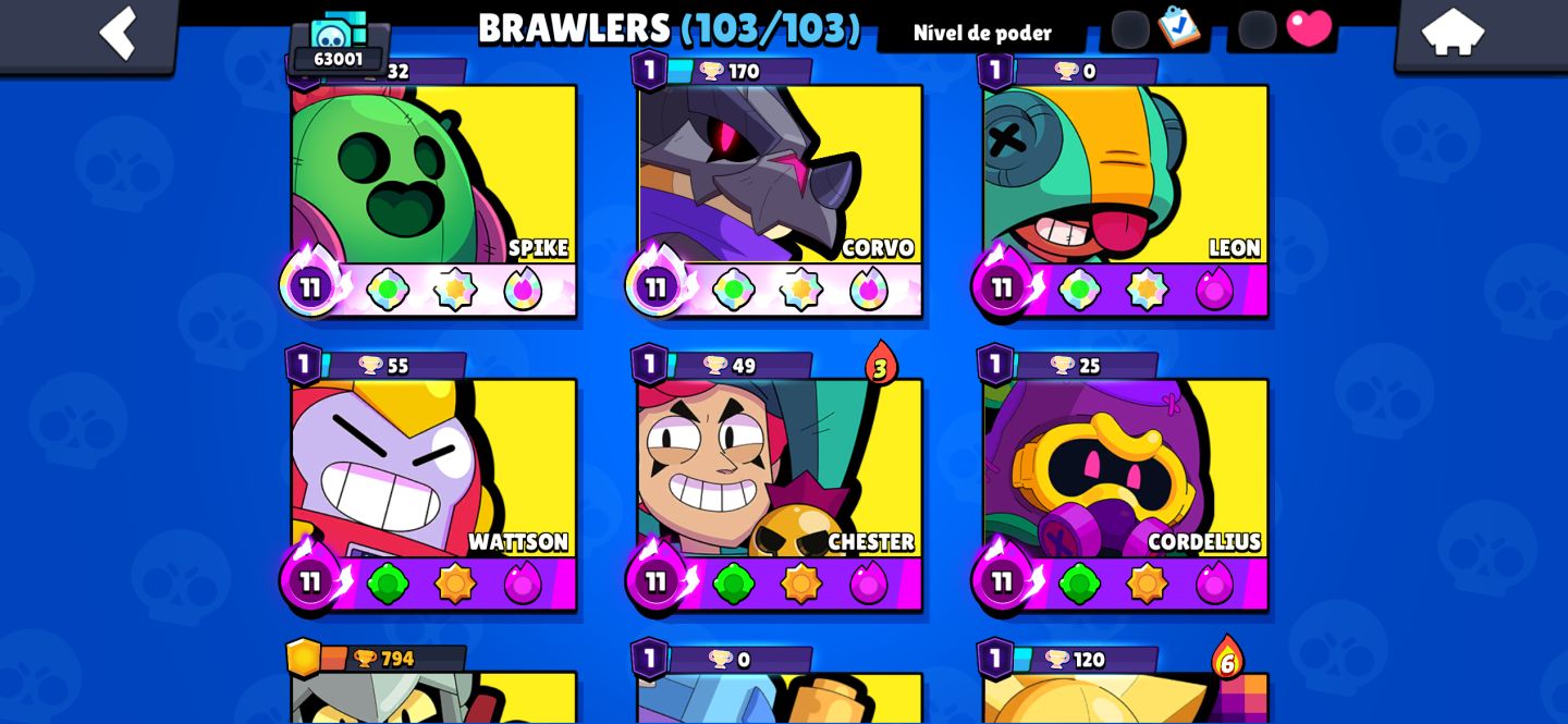 Conta brawl stars 63k + 362 skins