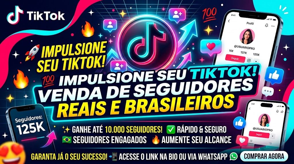 SEGUIDORES TIKTOK | ENTREGA RÁPIDA - 7 DIAS DE REPOSIÇÃO [MAIS BARATO DO SITE]