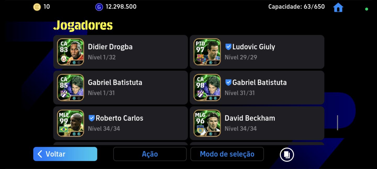 CONTA DE EFOOTBALL MOBILE COM VÁRIOS ÉPICOS