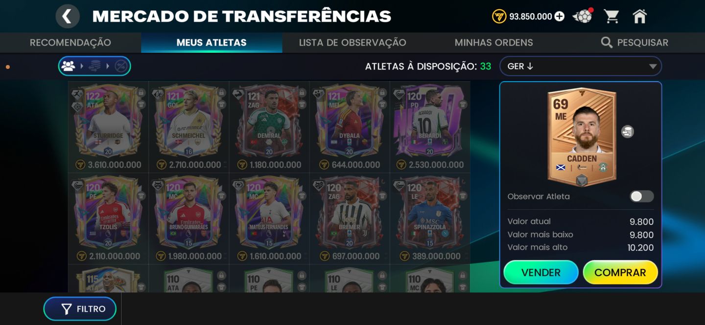 CONTA FC MOBILE EA TIME MONTADO + CARTA 122 STURRIDGE NOVO NO JOGO! + 95,8 MI