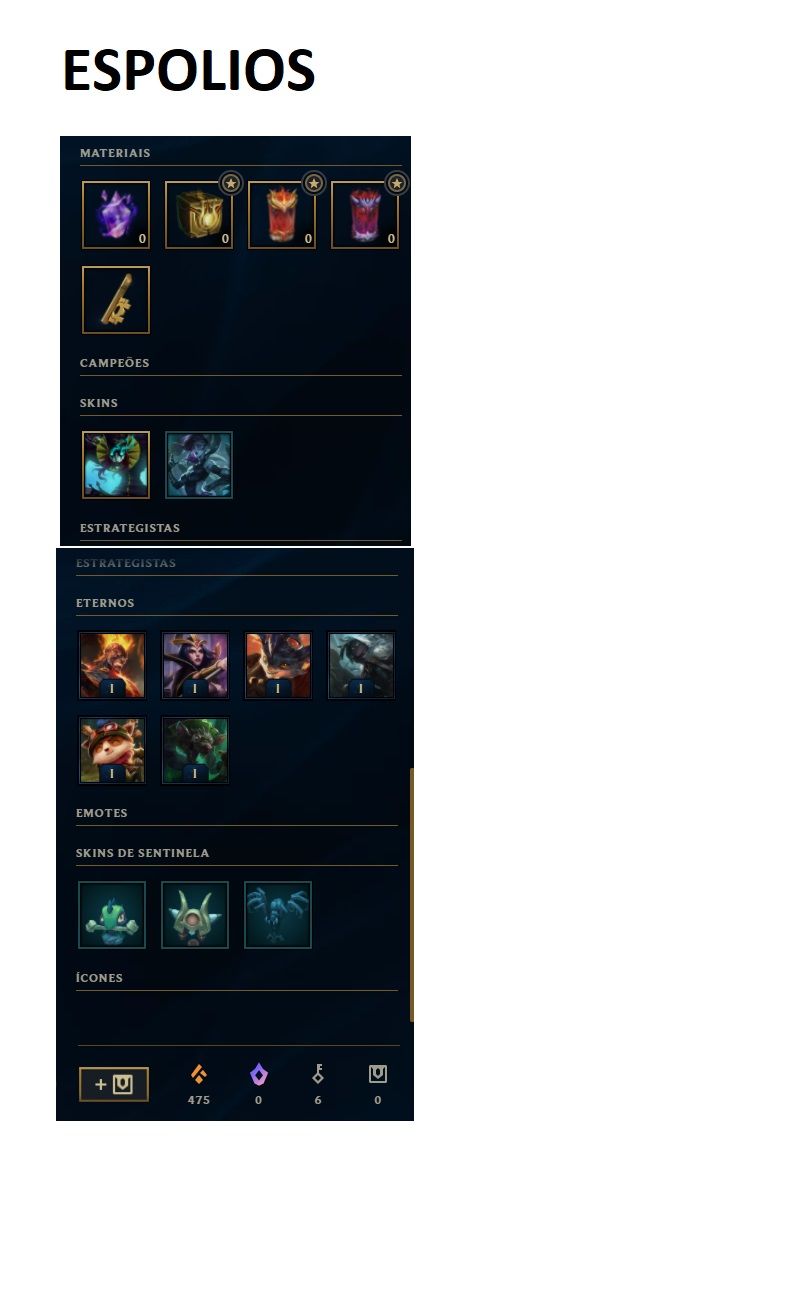 CONTA LOL OURO III 11 SKINS (COM TRYNDAMERE E KOG'MAW VITORIOSO + CROMAS)