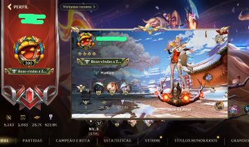Conta wild rift antiga com 136 skins