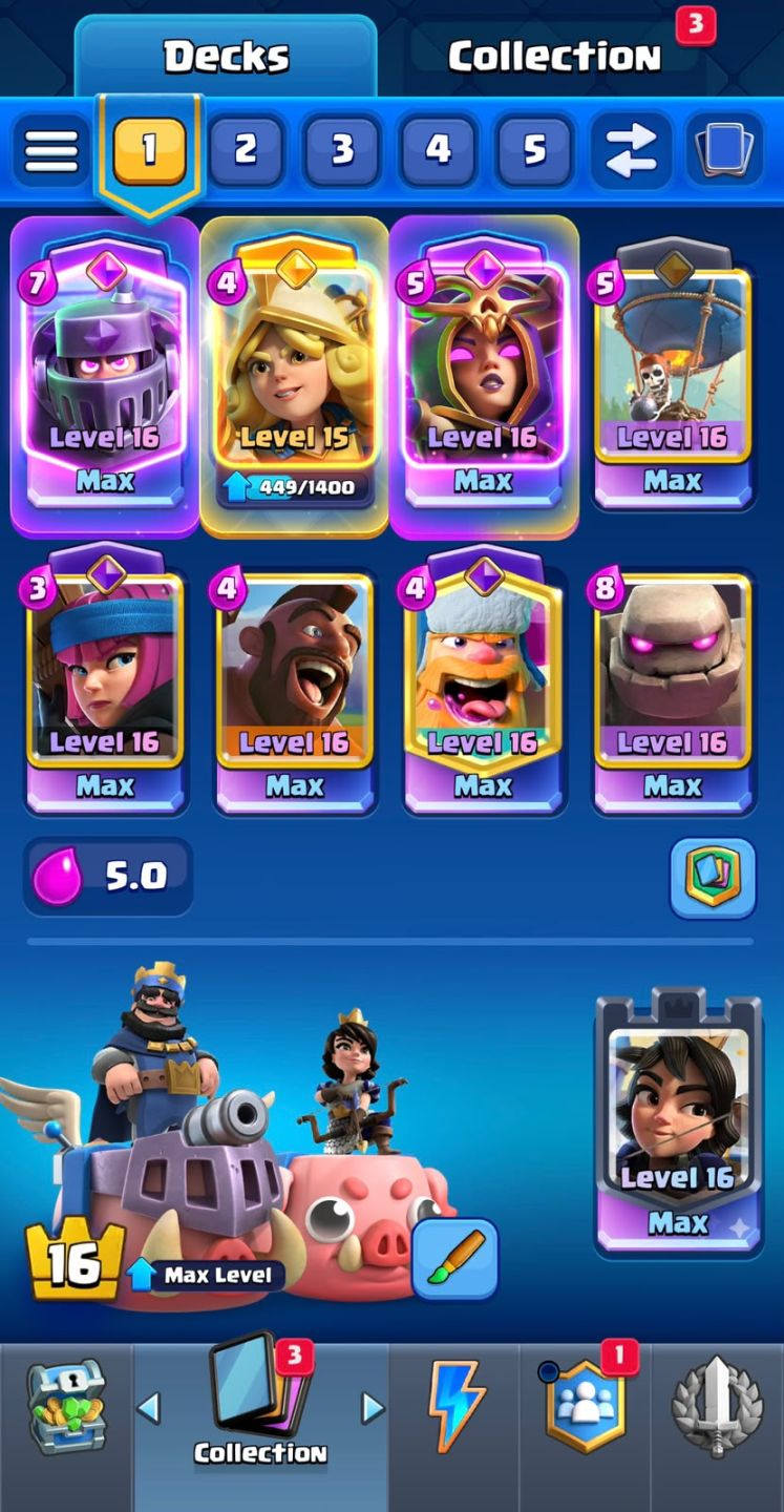 Conta clash royale 13k troféus, 7 cartas lvl 16, 13 evoluções, 6 heróis