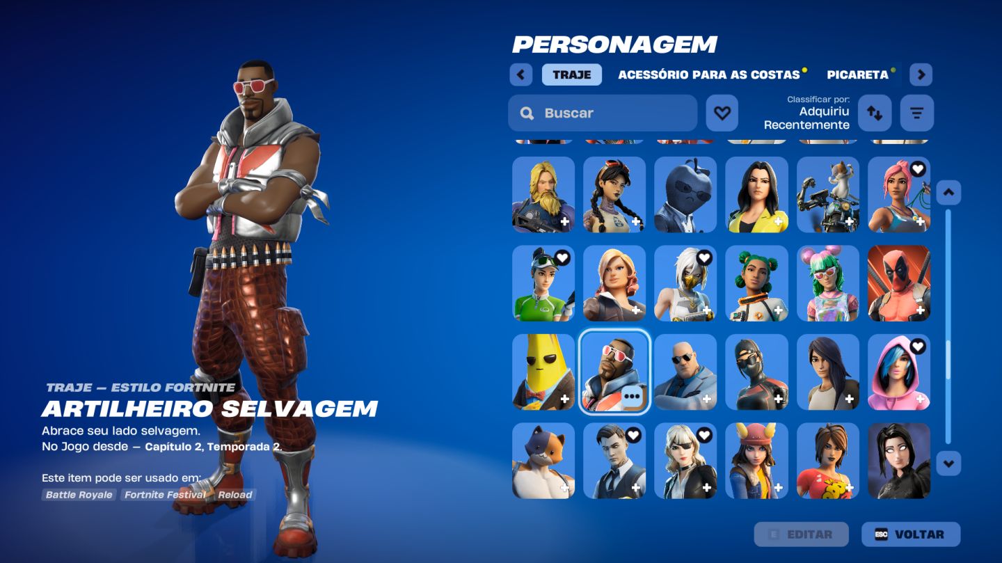 CONTA FORTNITE RARÍSSIMA | WILDCAT + MACHADO LEVIATÃ | OG CAPÍTULO 1