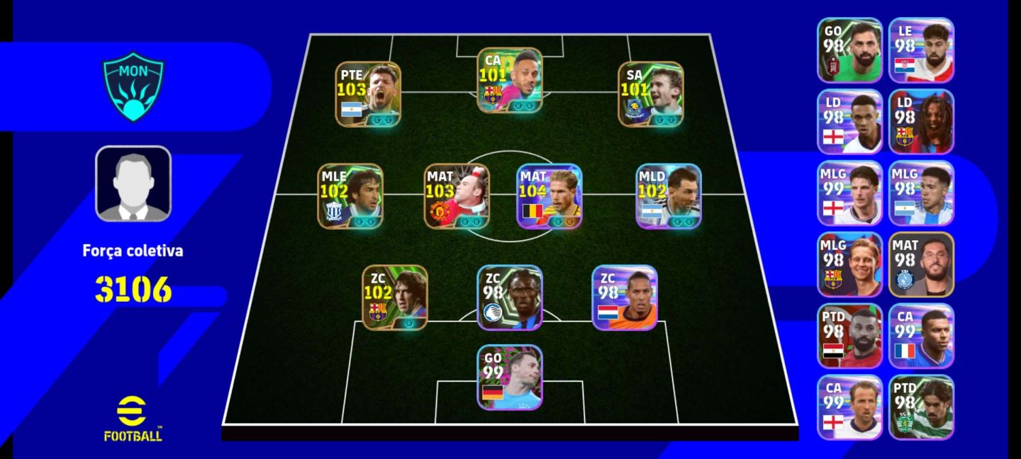 CONTA EFOOTBALL MOBILE FORÇA 3106