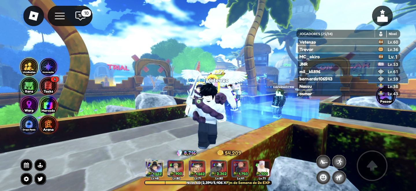 Conta de roblox com experiência em jogos do momento