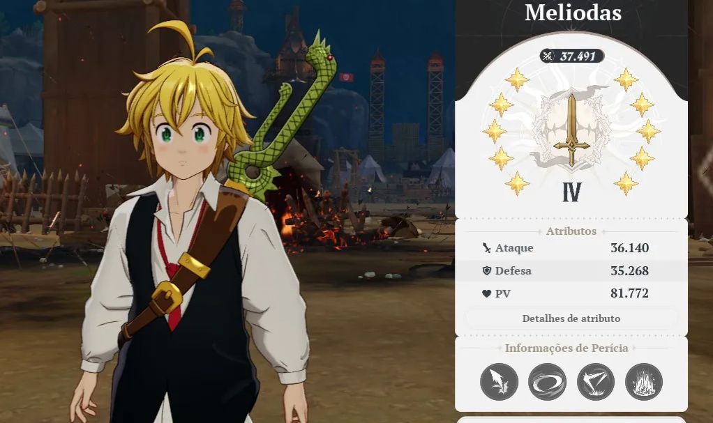 CONTA END GAME 3 PERSONAGENS P10 MELIODAS P10/ELIZABETH P10/
