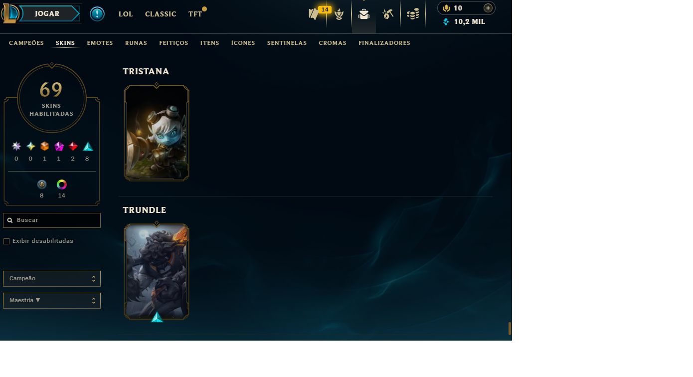 CONTA LOL MESTRE, GANHANDO 33 PDL, 83 CHAMPS, MAIORIA DAS SKINS SÃO DE JUNGLE.