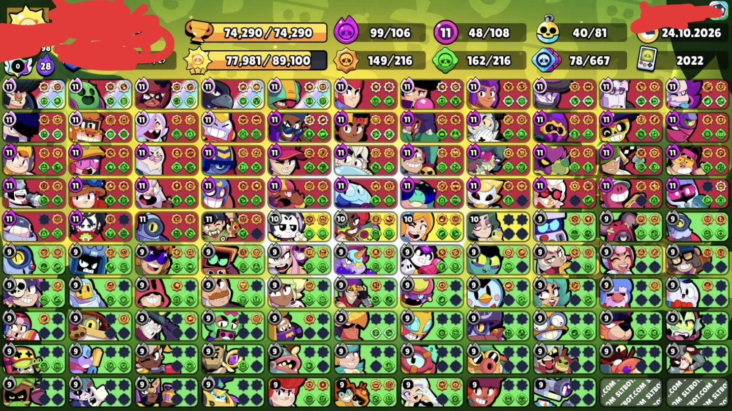 CONTA DE BRAWL STARS 74.4K TROF., 99 HYPERCARGAS, TODOS OS BRAWLERS LEVEL 9+