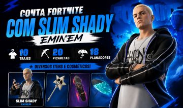 CONTA DE FORTNITE COM EMINEM, LEWIS HAMILTON ETC.