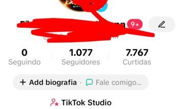 Conta do tik Tok com 1077 seguidores