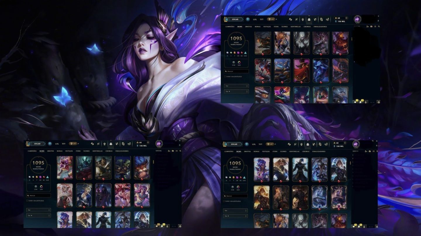 Conta LOL Completa Com 1100 Skin,198 Cromas e Skin Gacha+Classic Collector's Box