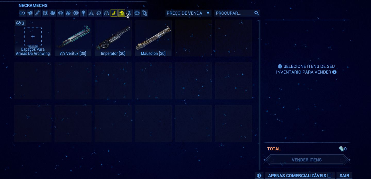 Conta warframe MR19, saldo atual: 570 platinas