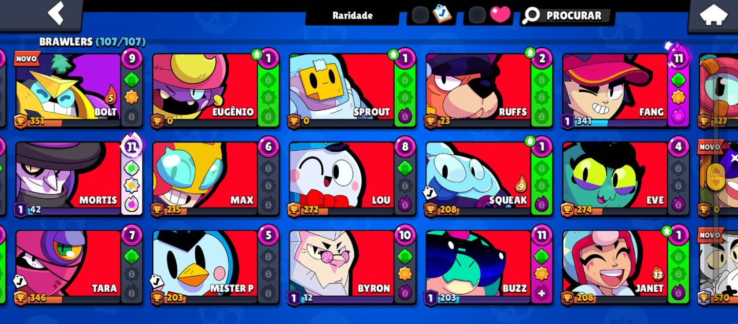 BRAWL STARS FULL 107/107 BRAWLERS + 52K TROFÉUS