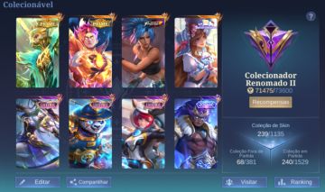 Conta MLBB com efeito de retorno Limitado Black Void e Skins Valiosas