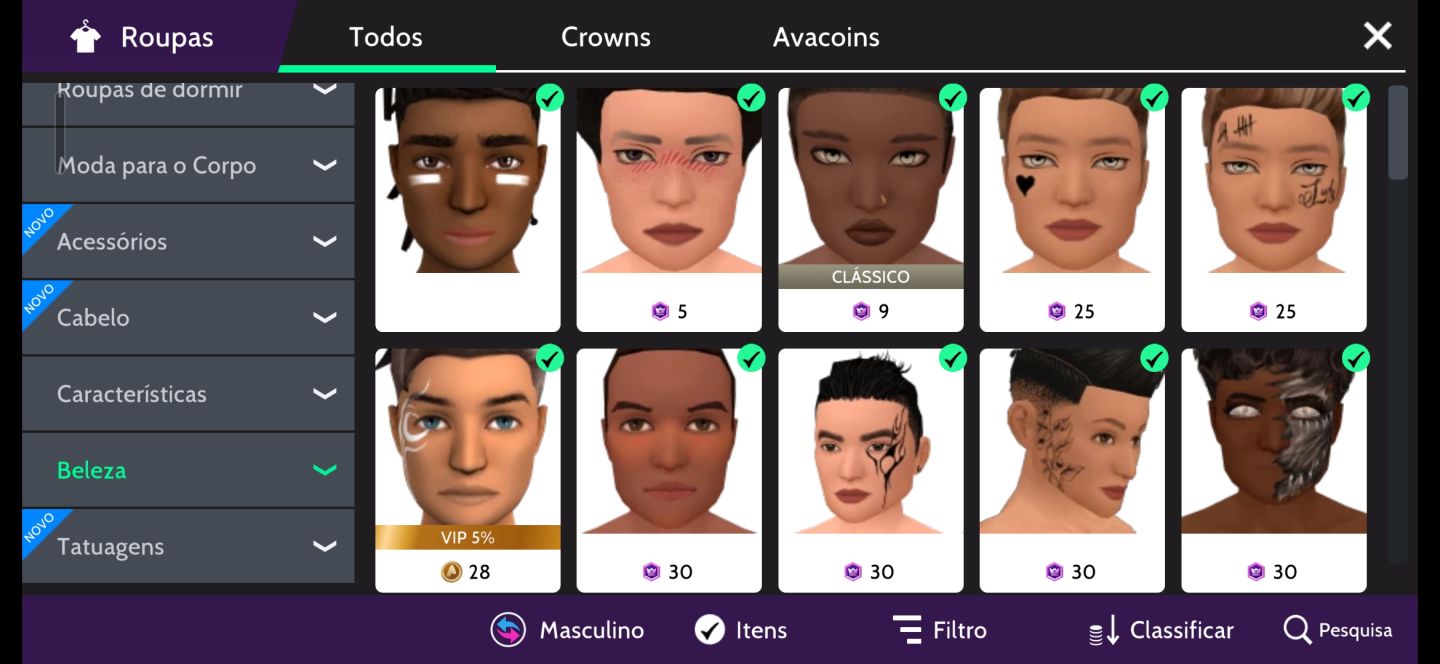 Conta masculina nivel 41 focada em crowns com itens raros