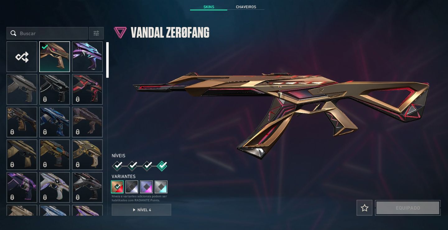Conta valorant com skin de faca vandal e phantom