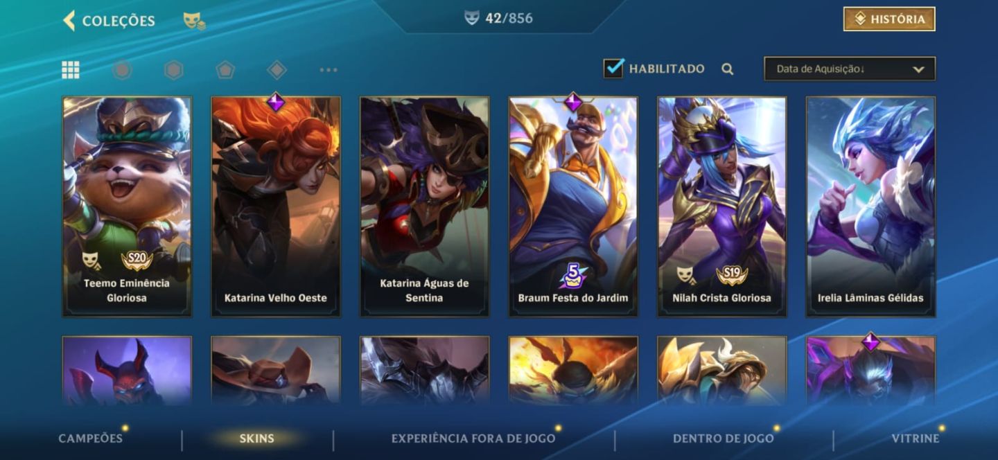 Conta Wild rift com diversas skins raras