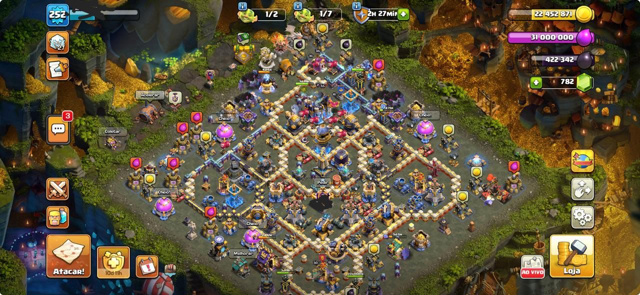 Conta Clash of Clans Cv 18 bem upada com dadosa