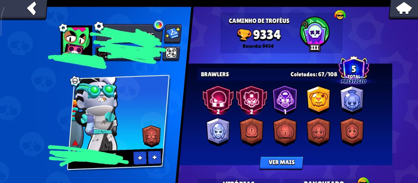 Conta de Brawl intermediária Com Brawl Pass Plus Comprado!