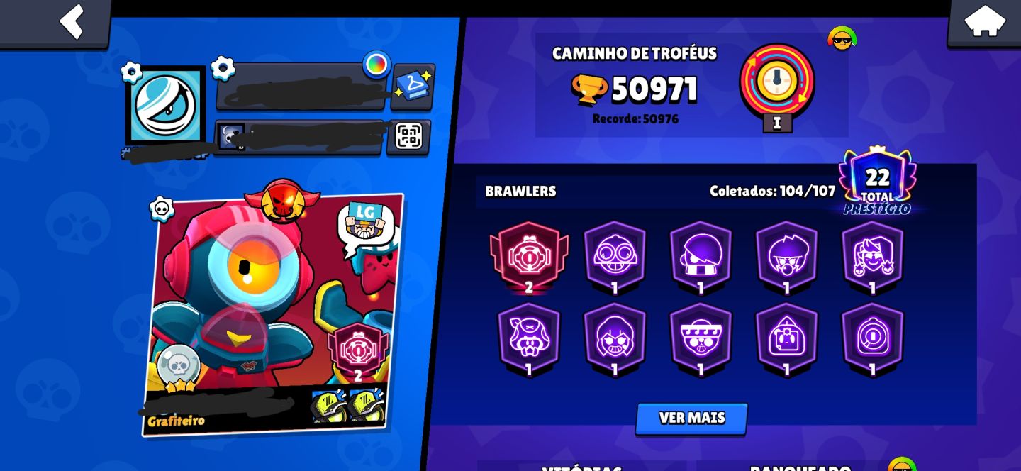 CONTA BRAWL STARS RARA E ANTIGA [50K TROFÉU]