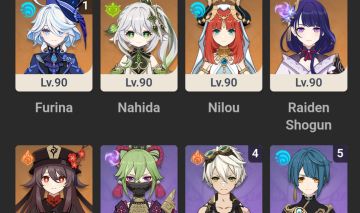FURINA C1+RAIDEN+ZHONGLI+NAHIDA+NILOU