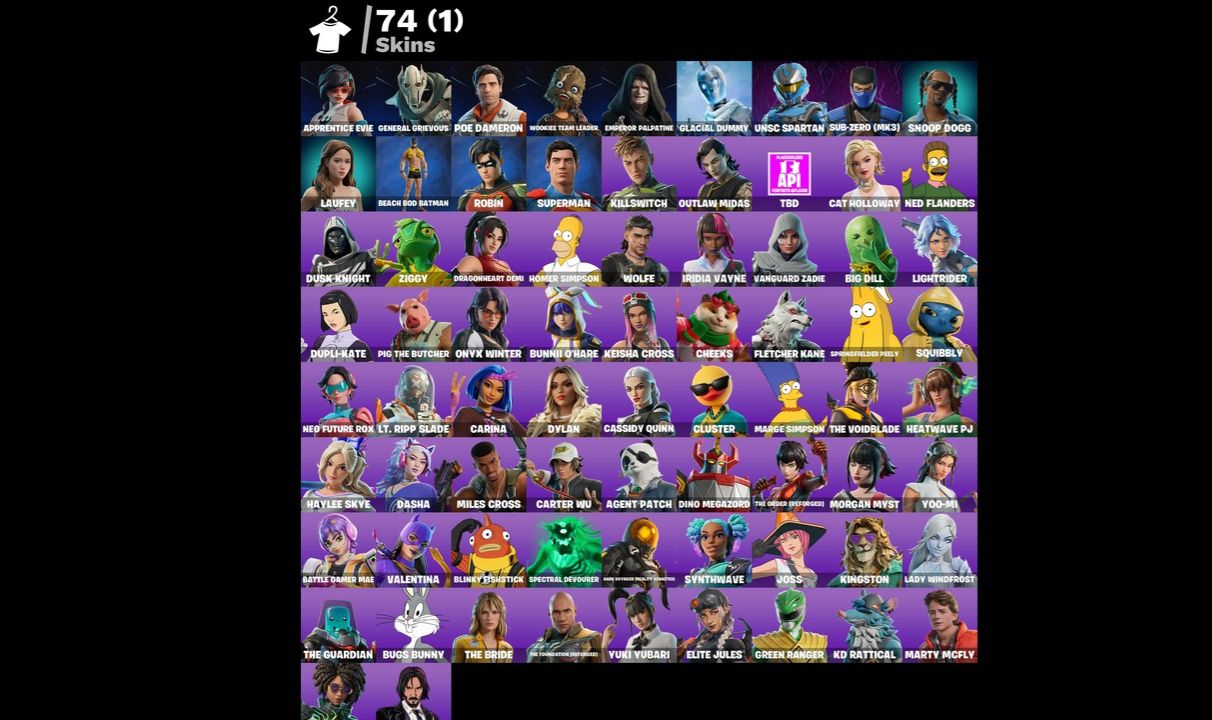 Conta Fortnite 74 SKINS/Batman de Chortinho/Homer simpson/Snoop Dogg