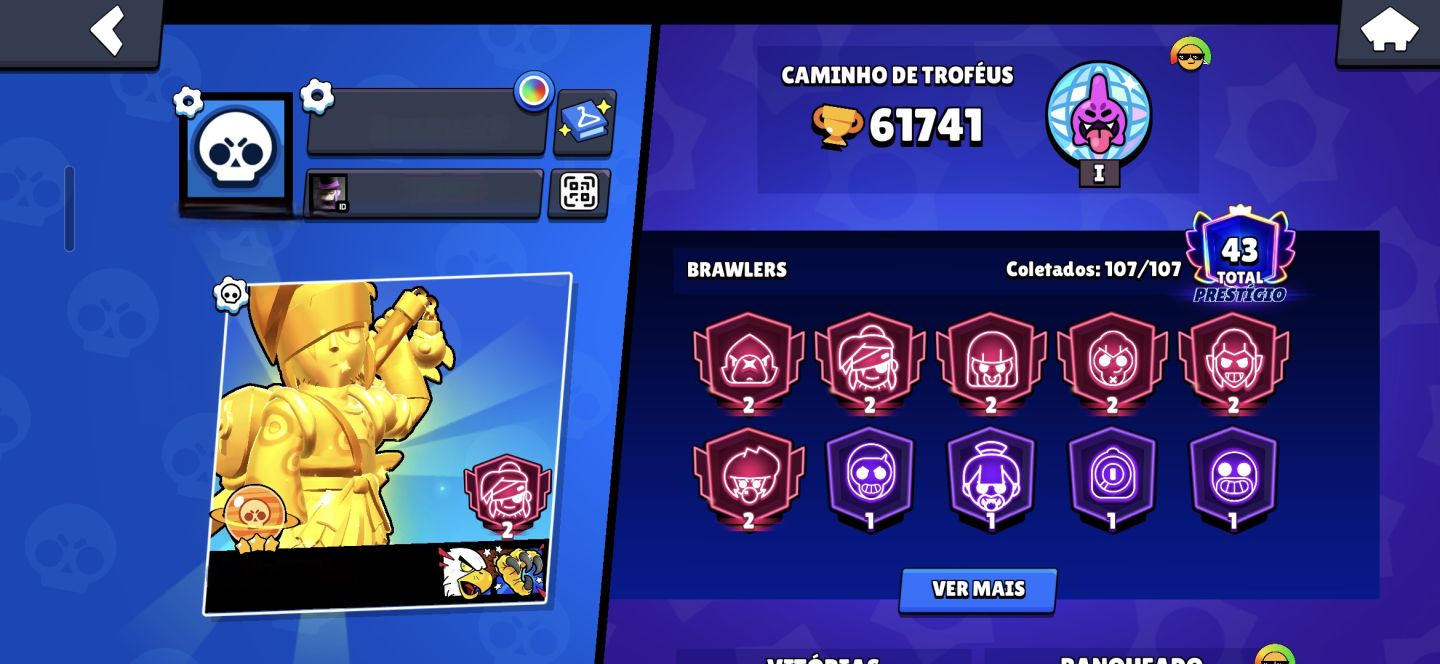 Conta de brawl stars full brawlers, 1x pro pass.