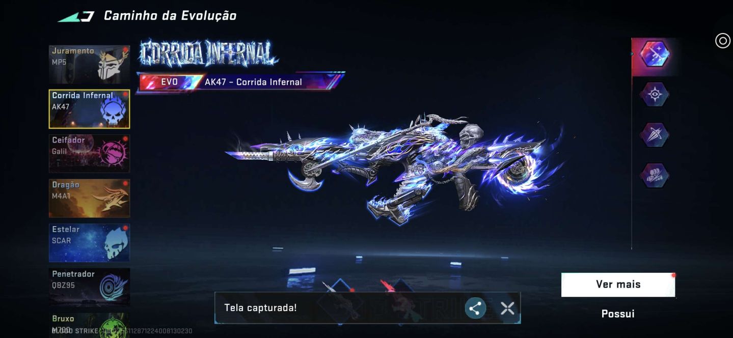 Conta de BS bem cuidada com várias skins evo e eternas