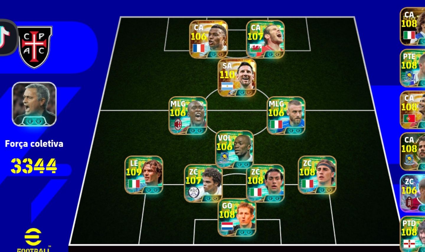 CONTA EFOOTBALL OVER 3344 COM MESSI E CRISTIANO BIG TIME