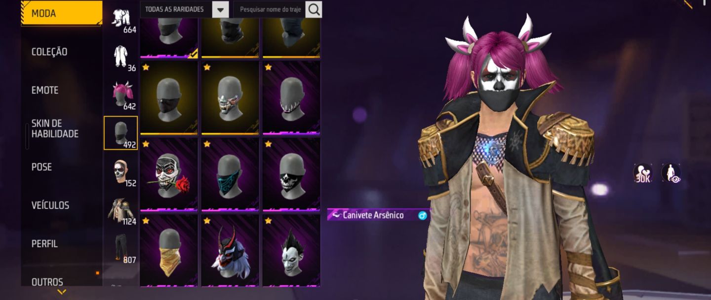 Conta de FF Full Com Muitos Passes + Armas Evo Full!