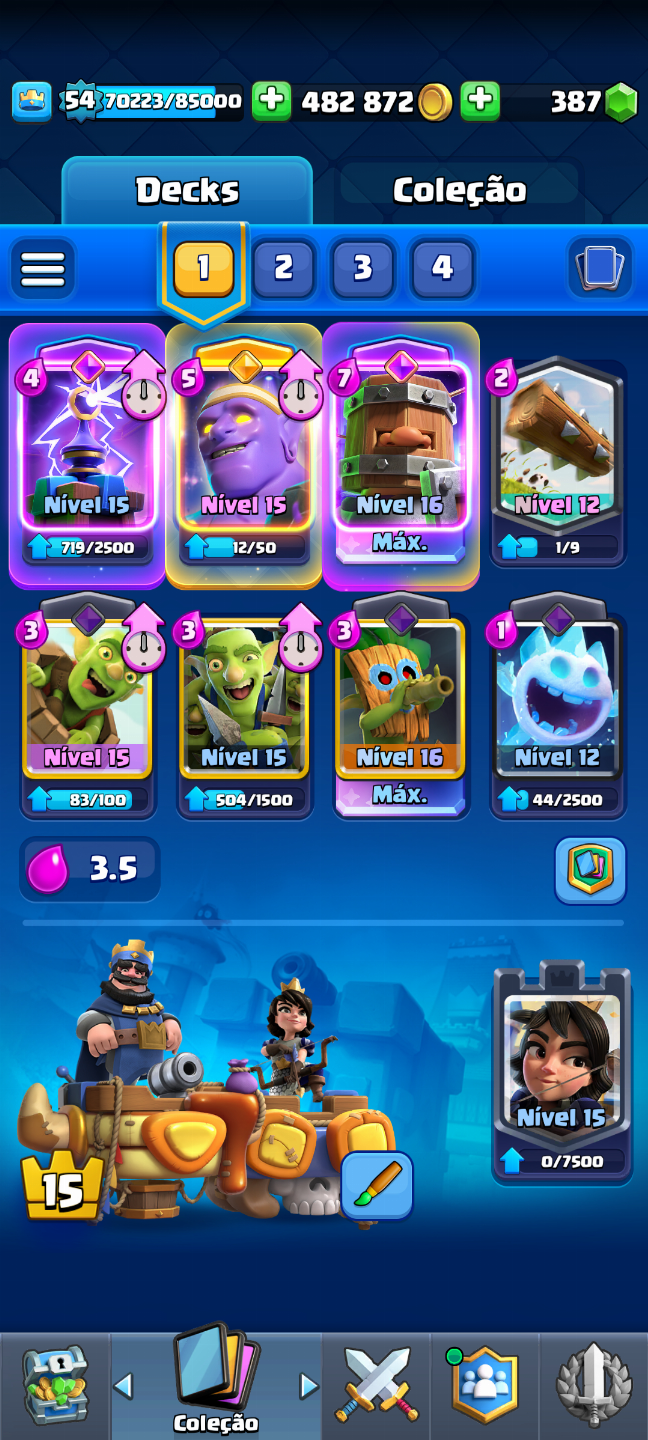 MELHOR CONTA CLASH ROYALE 10K TROFÉUS, COM CARTAS NÍVEL 16 E VALOR NEGOCIÁVEL!!!