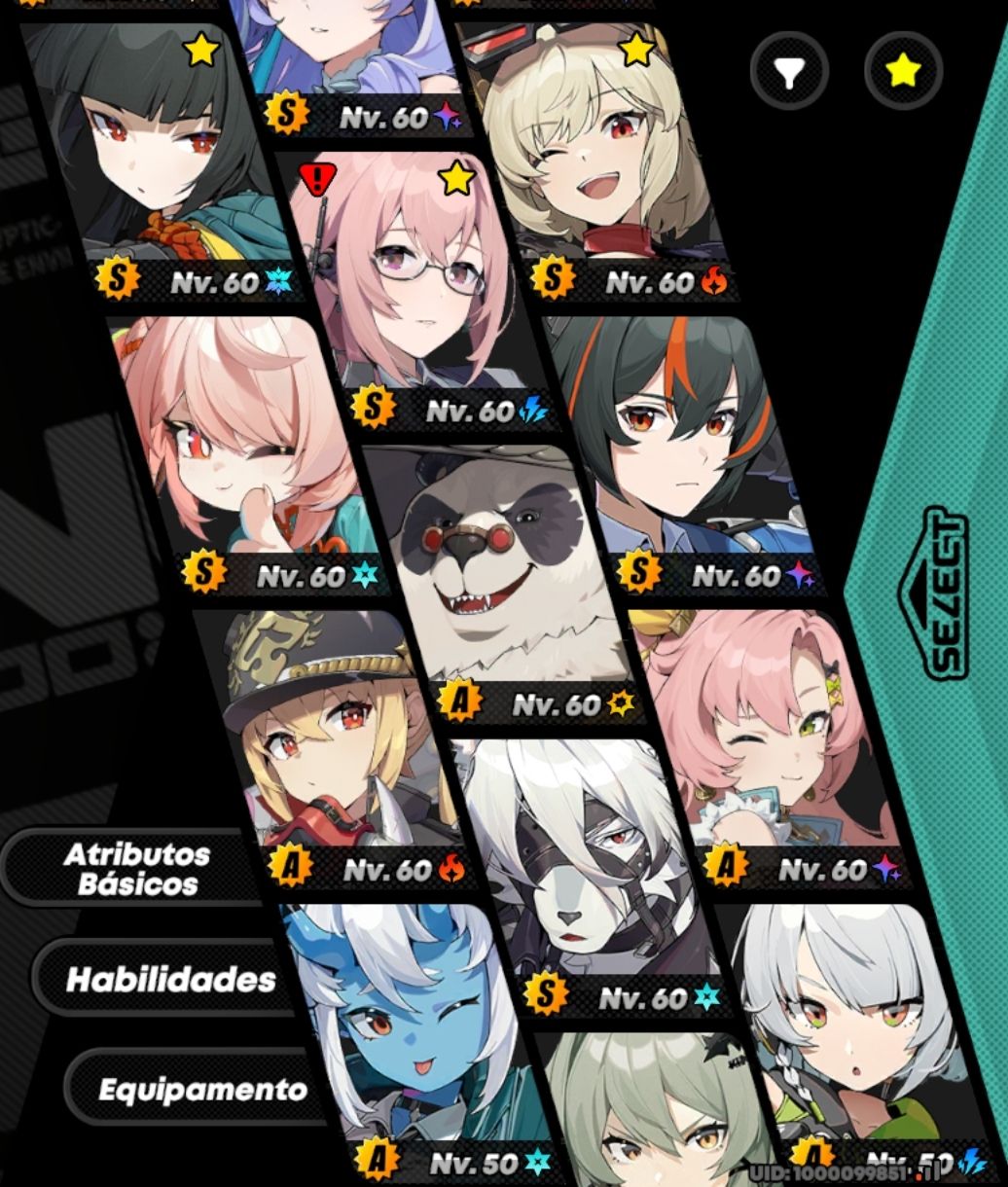 Conta tripla Hoyo (Honkai, Genshin e Zzz) todas nível max com vários personagens