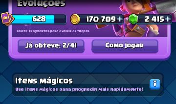Conta de Clash Royale para iniciantes já tendo uma boa quantia de gemas!