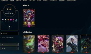 CONTA LOL COM 64 SKINS NV 273 FULL CHAMP UNRANKED