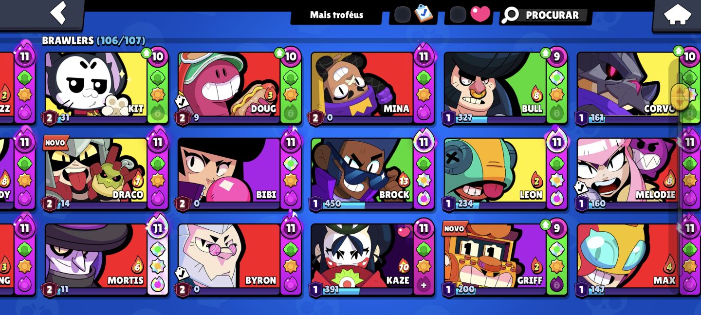 Conta Brawl Stars com todos os Brawlers e Elo mestre já pego