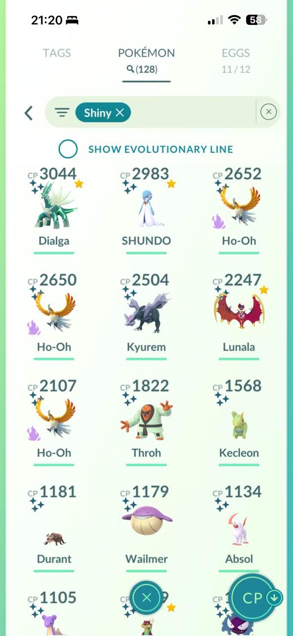 CONTA POKEMONGO LVL70 COM LENDÁRIOS SHINY