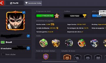 CONTA DE OITO BALL POOL RARA COM O TACO GALÁXIA. (ACEITO PROPOSTAS!!)
