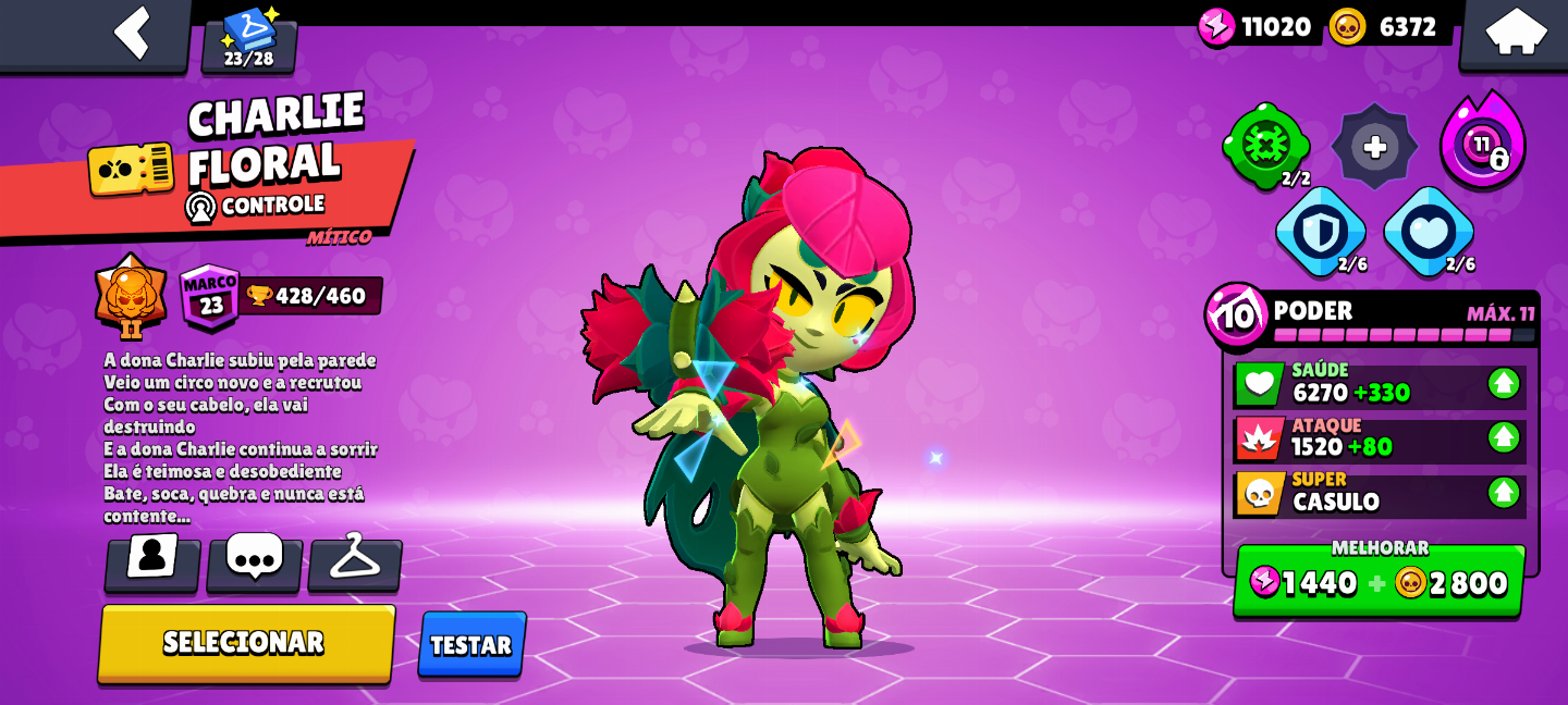 Conta criada em 2019, tem 18 skin de 300 gemas, 31 de 200, 195 de 150 e etc