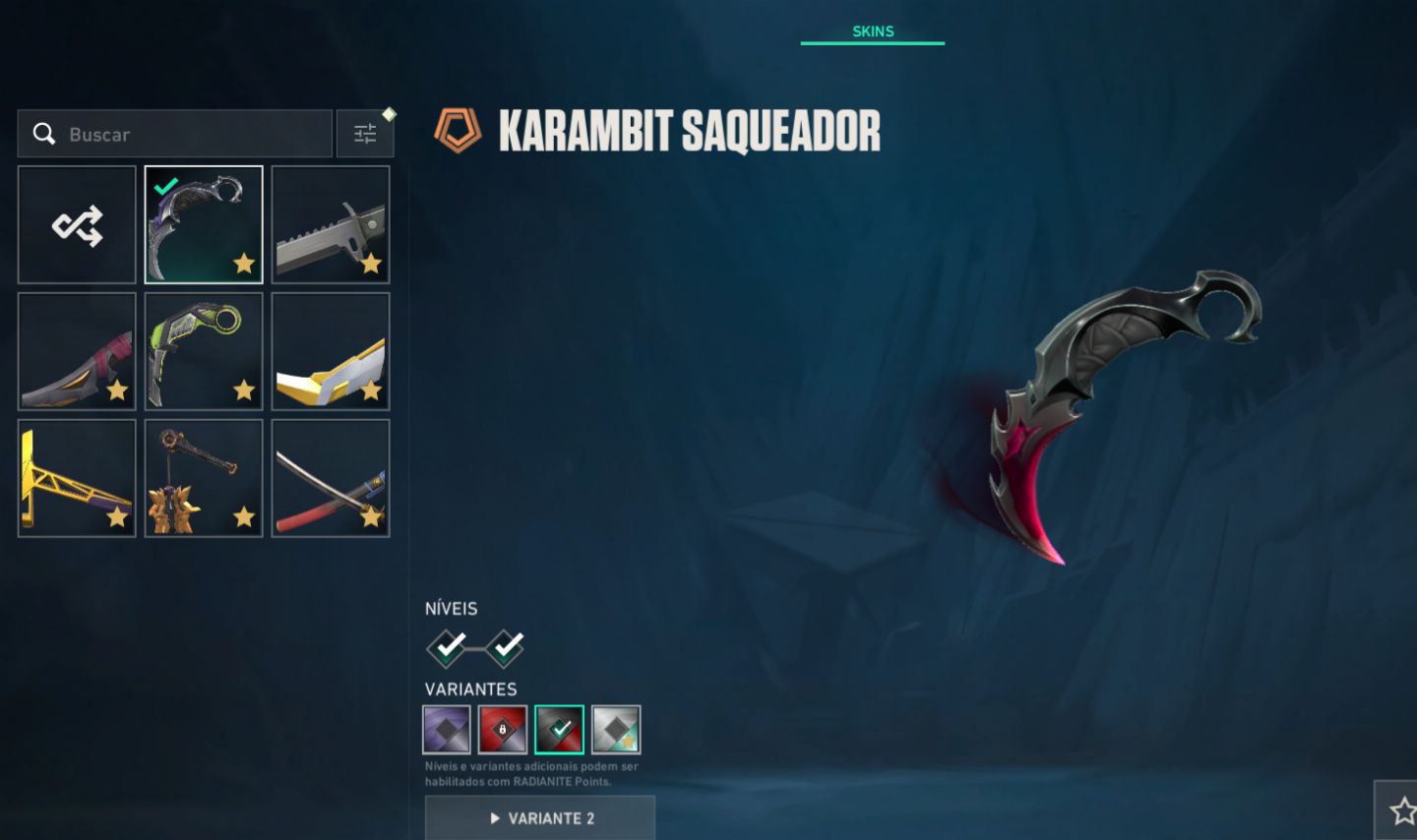 Conta valorant com skins de loja para quase todas as armas, ascendente.