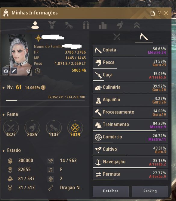 Conta 858 GS - Não Steam - E-mail Próprio - Full PW - GRIND E LIFESKILL TOP