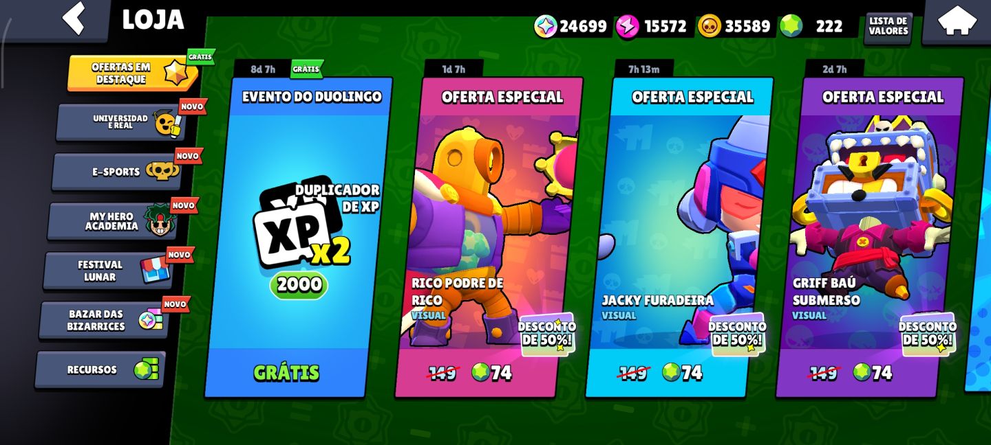 Conta de 1800 K troféu porém com muitas coisas interessantes