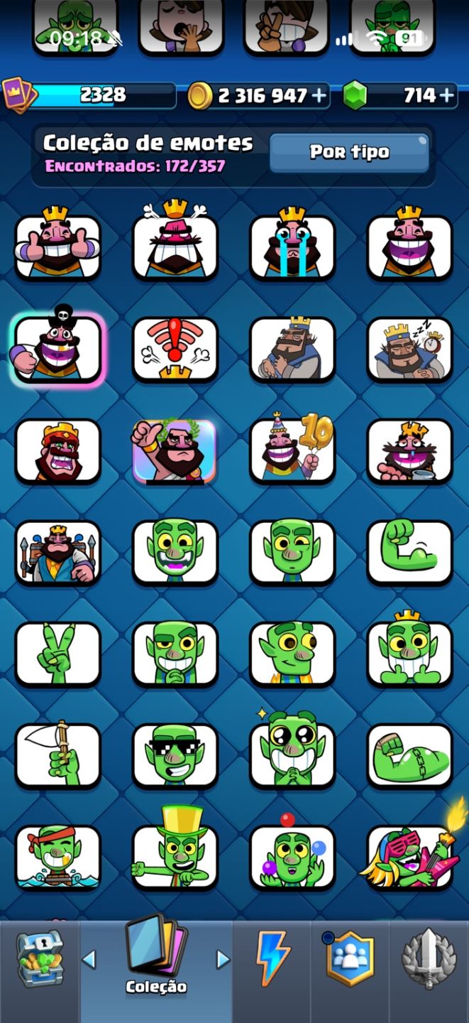 CLASH ROYALE | CONTA FULL MAX 16 | 123/123 CARTAS | 43/43 EVOLUÇÕES | 172 EMOTES