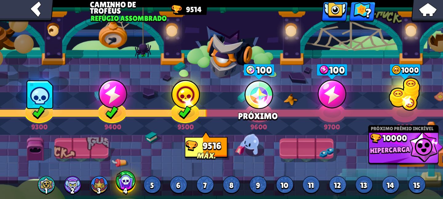 (BARATO PRA SAIR LOGO) CONTA BRAWL STARS 9500K TROFÉUS 4 LENDÁRIOS 2 FULLS