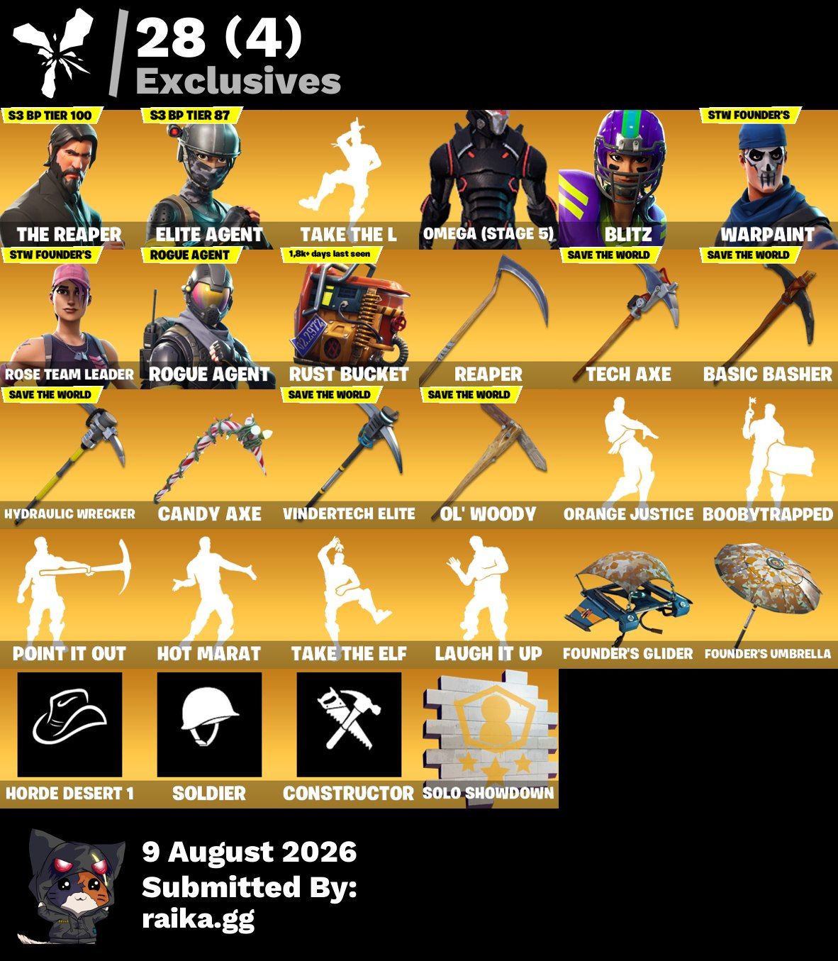 CONTA FORTNITE FULL TRYHARD (102 SKINS + OG STW + 1600 VBUCKS NA CONTA)